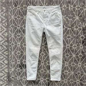 Effortless Ankle Mid Rise White Jeans